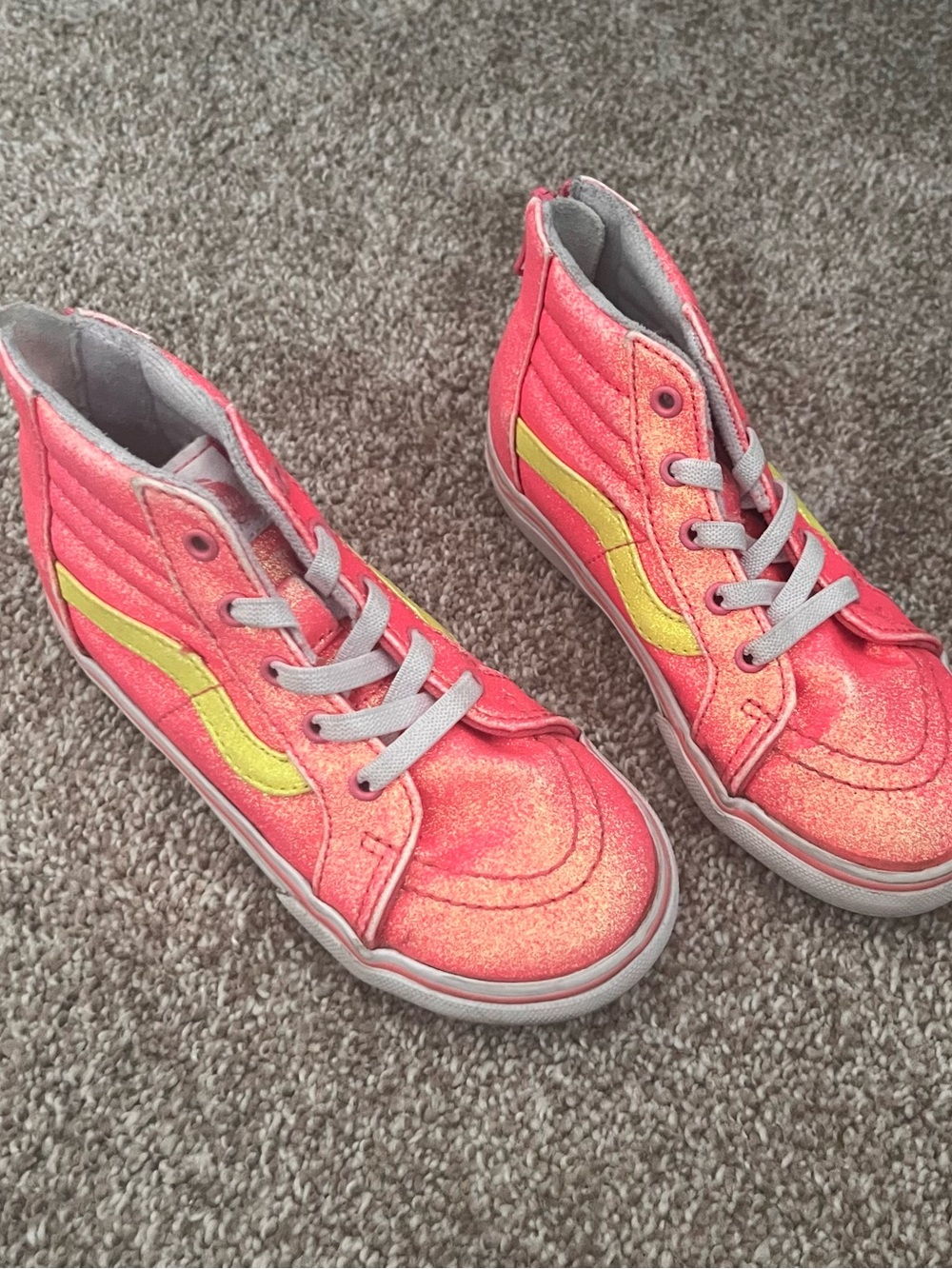 Pink glitter high top vans